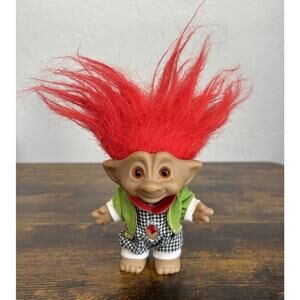 Vintage Ace Novelty Fire Red Jewel Belly Troll Gingham Outfit